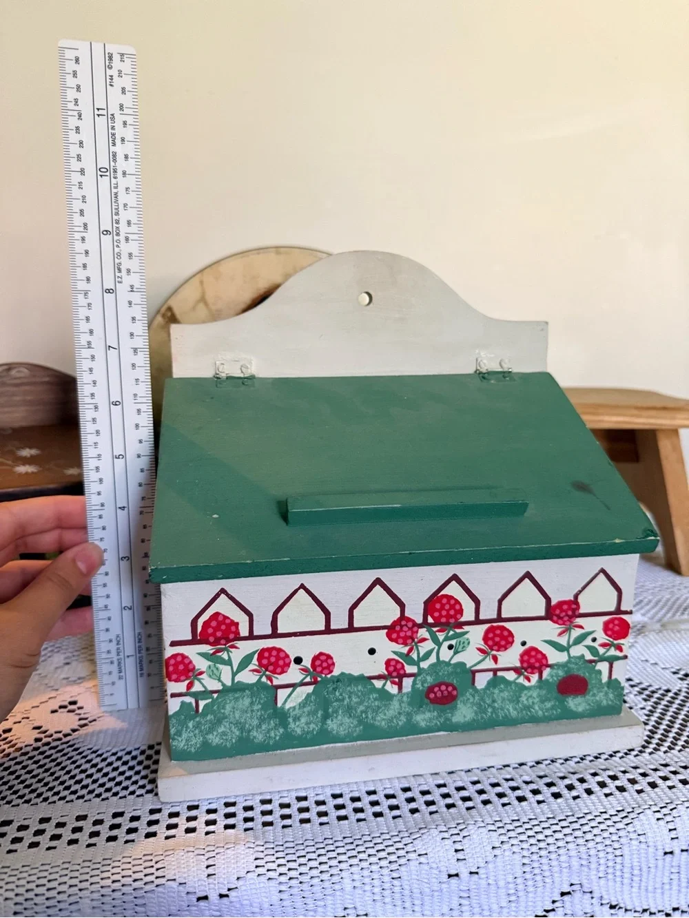 Vintage Hand Painted wooden recipe box